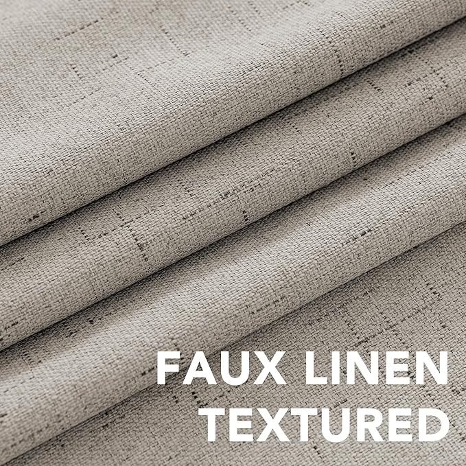 H.VERSAILTEX Linen Blackout Curtains 54 Inches Long 100% Absolutely Blackout - Image 4