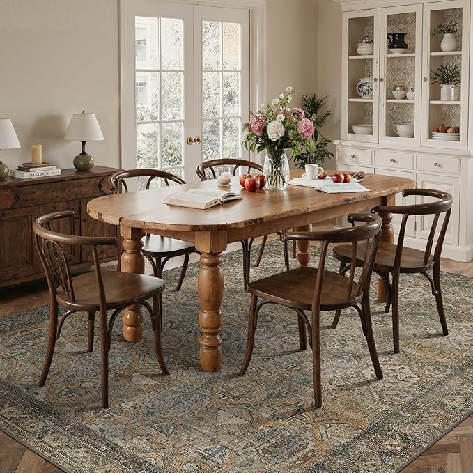 GENIMO 3x5 Area Rugs for Living Room, Machine Washable Non Slip Vintage Rugs - Image 4