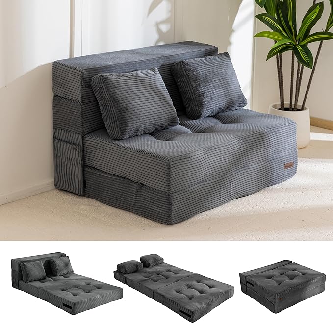 MAXYOYO Convertible Sofa Bed, Fold Out Loveseat Sleeper Sofa by MAXYOYO