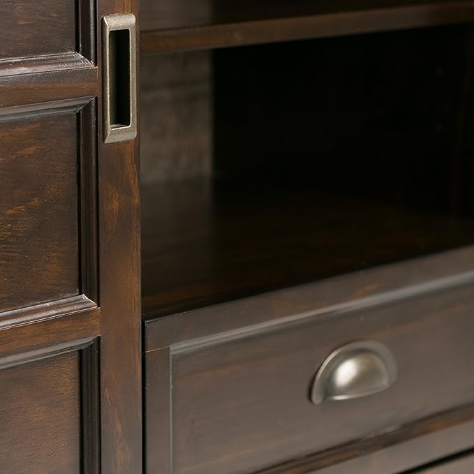 SIMPLIHOME Burlington SOLID WOOD 54 inch Wide Transitional TV Media Stand in - Image 6