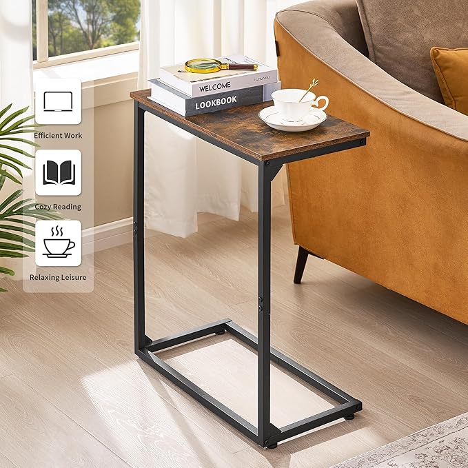 C Shape End Table, Large Surface Couch Table, C Table Sofa Side End Table - Image 5