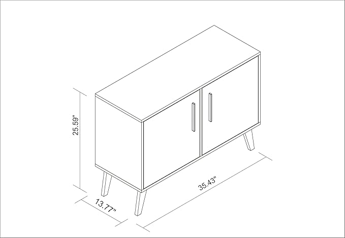 Manhattan Comfort Amsterdam Double Door Side Table - Image 3