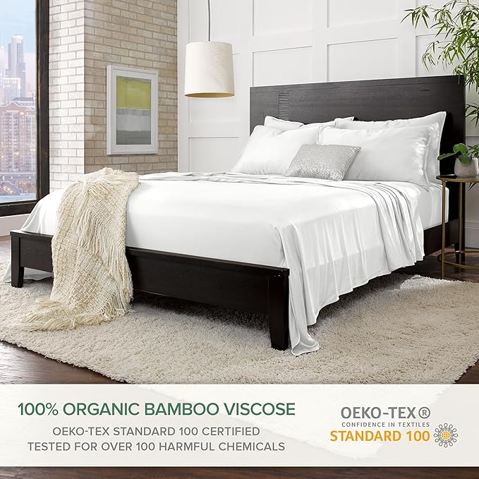 Split King Sheets by Pure Bamboo, Genuine 100% Organic Viscose Derived from - Image 2