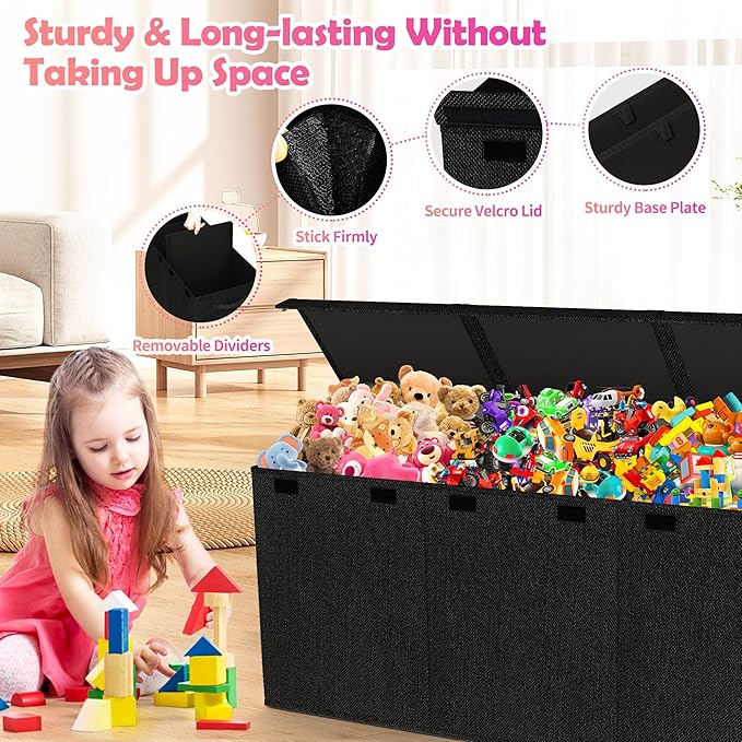 Extra Large Toy Box, Collapsible Sturdy Kids Toy Chest - Image 4
