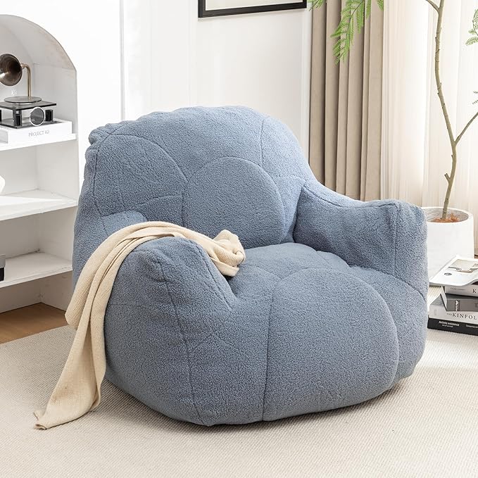 Furniliving Bean Bag Chair, Giant Bean Bag Chair Stuffed Floor Sofa - Image 3
