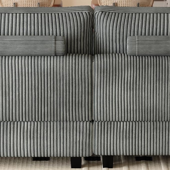 99" Symmetrical U Shaped Reversible Modular Sectional Sofa, Convertible Sofa - Image 8