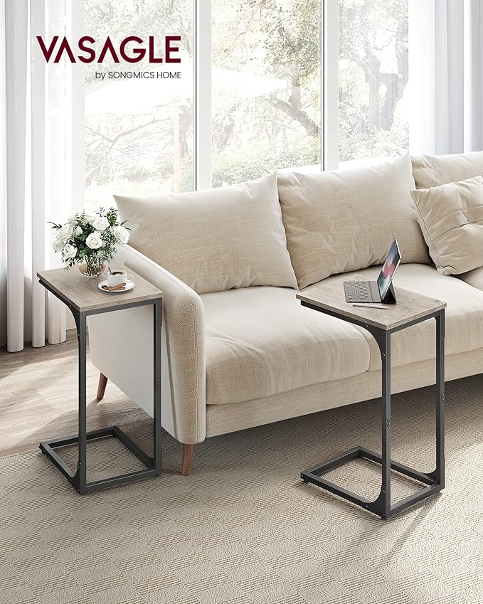 VASAGLE C-Shaped End Table Set of 2, Small Side Table - Image 2