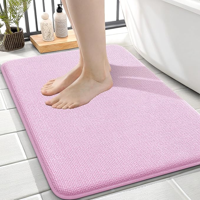 OLANLY Thick Memory Foam Bath Mat Rug 24x16, Extra Soft Absorbent Bathroom Rug by OLANLY