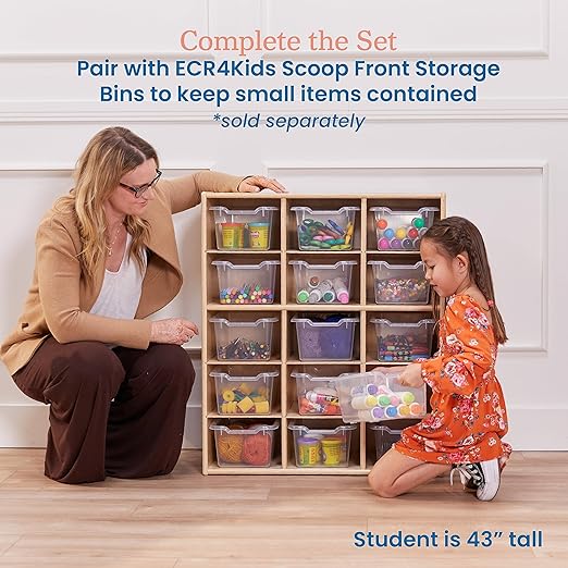 ECR4Kids Streamline 15 Cubby Tray Storage Cabinet, Classroom Furniture - Image 5