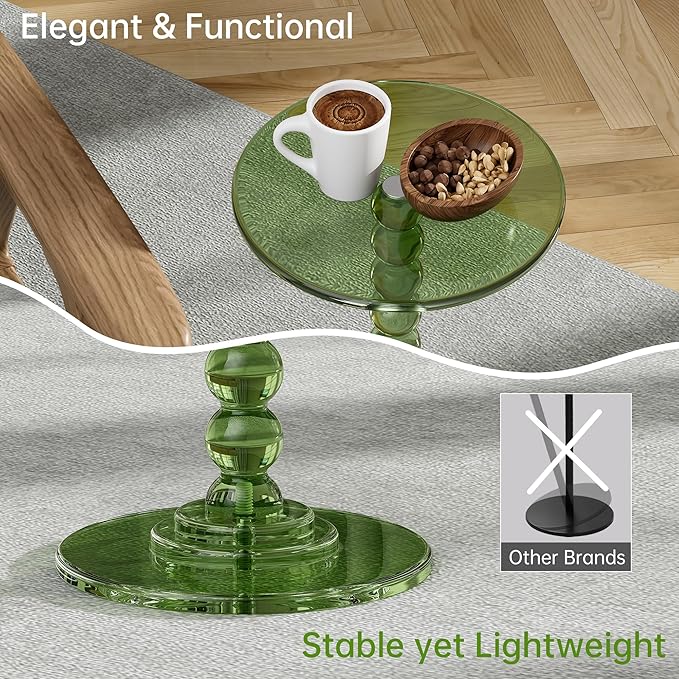 Acrylic Side Table, End Table Round Top - Image 6