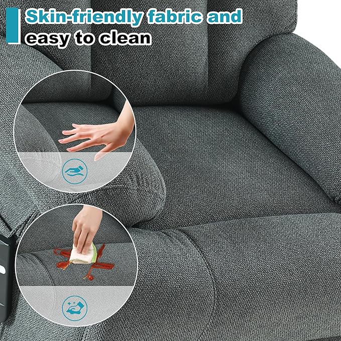 Recliner Chair Power Lift Massage Chair Full Body 23" Large Size Electric - Image 3