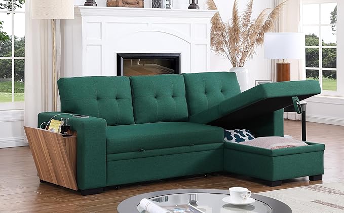 Ball & Cast Sectional Sleeper Sofa Bed, L-Shape Pull Out Couch, 4 in 1 Pull-Out - Image 2