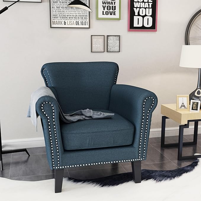 Ball & Cast Upholstered Living Room Chairs, Luxury Curved Design - Image 4