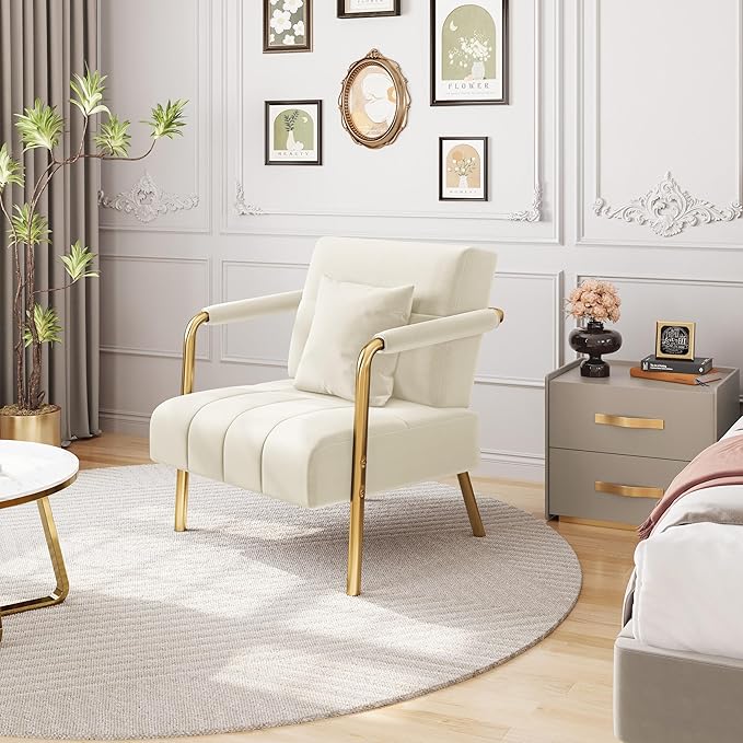 Yaheetech 30" W Modern Sofa Small Sofa Luxurious Velvet Fabric Couch - Image 2