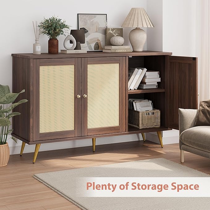 Shintenchi Large Rattan Storage Cabinet, Modern Sideboard Cabinet, Accent Large - Image 6