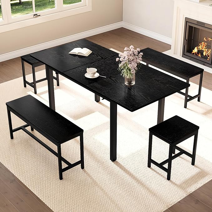 IDEALHOUSE 5-Piece Extendable Dining Table Set - Image 8