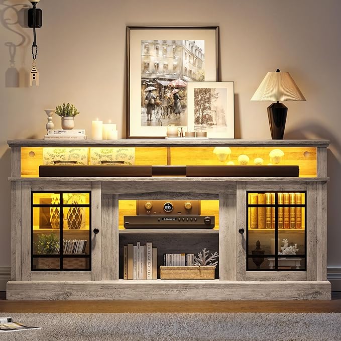 YITAHOME Modern TV Stand for 75 Inch TV, LED Entertainment Center - Image 6