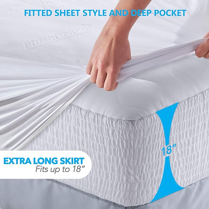 PlushDeluxe Premium Viscose Mattress Protector – Cal-King Size, Waterproof - Image 4