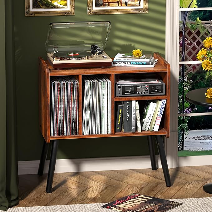 Record Player Table, Mid-Century Record Player Stand - Image 7