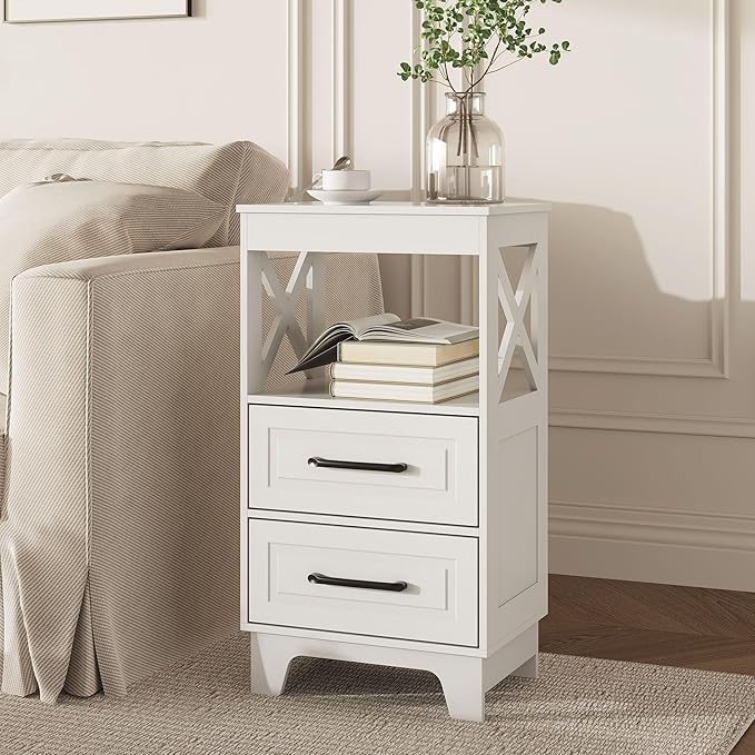 Tall Nightstand Set of 2 Side Table - Image 8