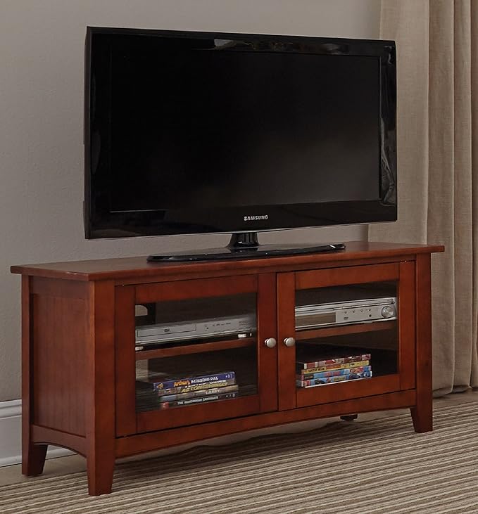 Alaterre Furniture Shaker Cottage 36-Inch TV Stand Cabinet – Glass Door Media - Image 2