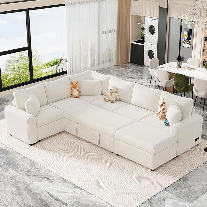 112" Luxurious Pull-out Sofa Bed Sleeper by Unknown