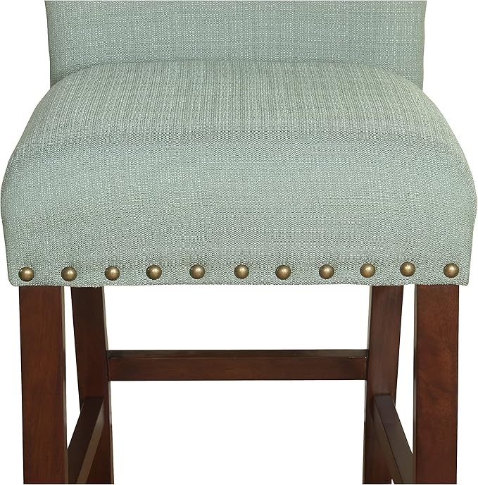 Homepop Home Decor | Backless Nailhead Trim Counter Height Bar Stools | 24 Inch - Image 4