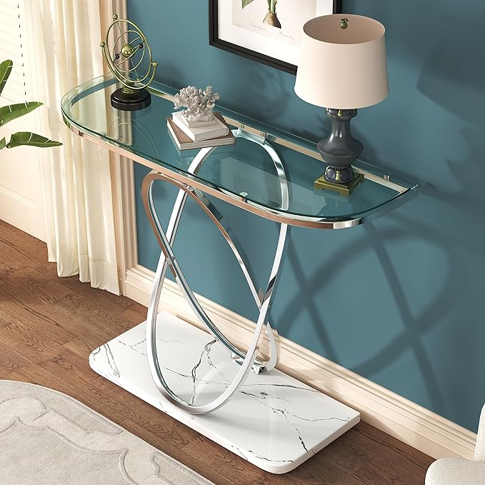 O&K FURNITURE Glass Console Tables - Image 4