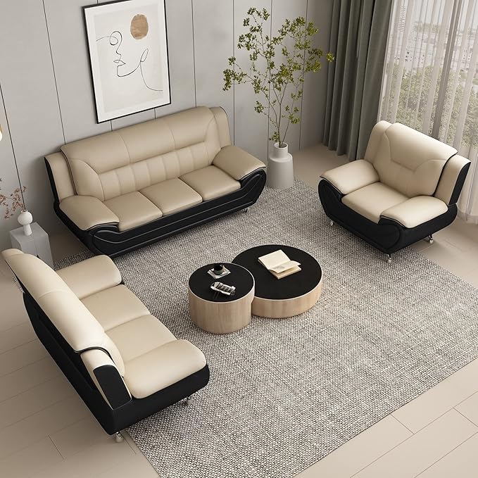 Container Furniture Direct Michael Modern Faux Leather Upholstered Stainless - Image 10