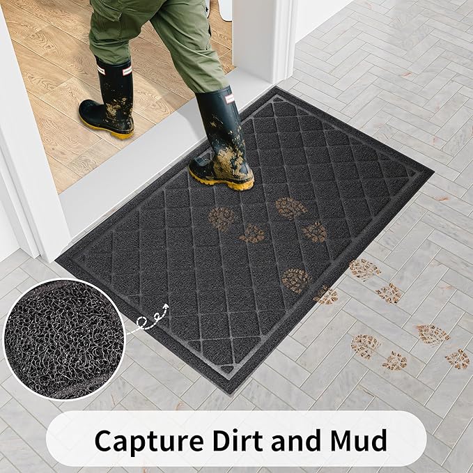 Front Door Mat Indoor Outdoor, Heavy Duty Low Profile Entrance Rug - Image 5