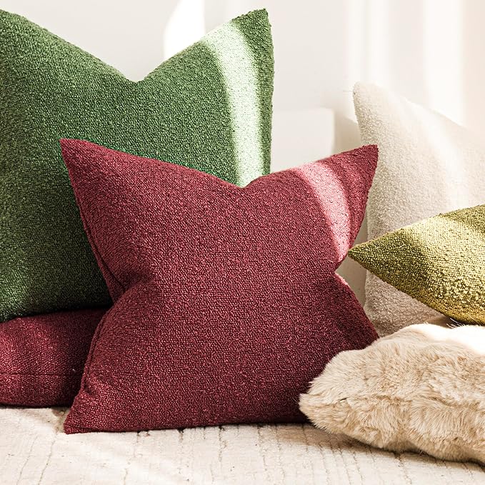 Foindtower Pack of 2, Decorative Textured Boucle Throw Pillow Covers Accent - Image 5