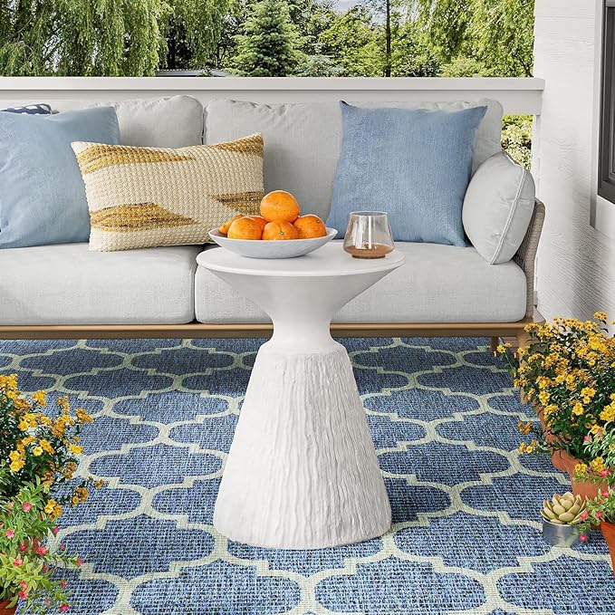 COSIEST Outdoor Side Table, Mushroom Shaped MgO Accent Table, Lightweight Patio - Image 3