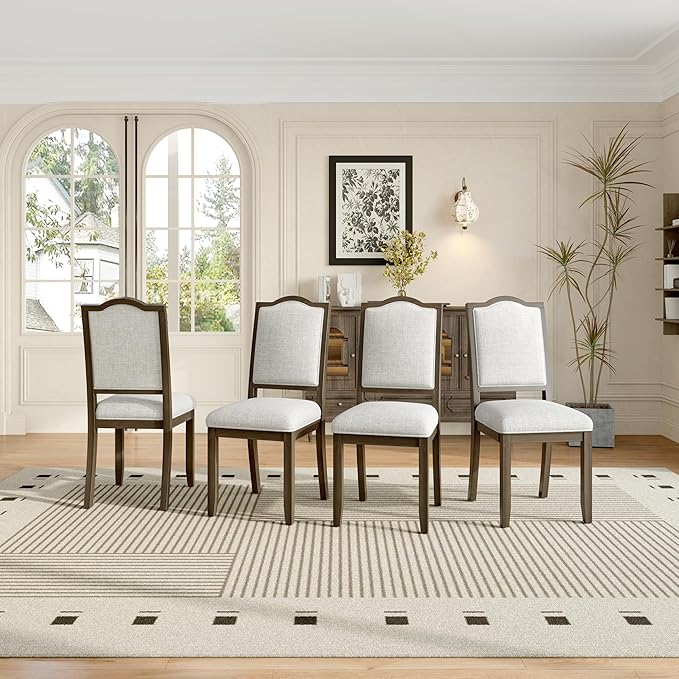 Merax Upholstered Dining Chairs Set of 4, Farmhouse Chair - Image 3