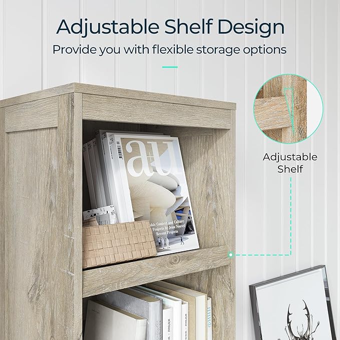 LINSY HOME 5-Shelf Bookcase, Narrow Bookshelves Floor Standing Display Storage - Image 5