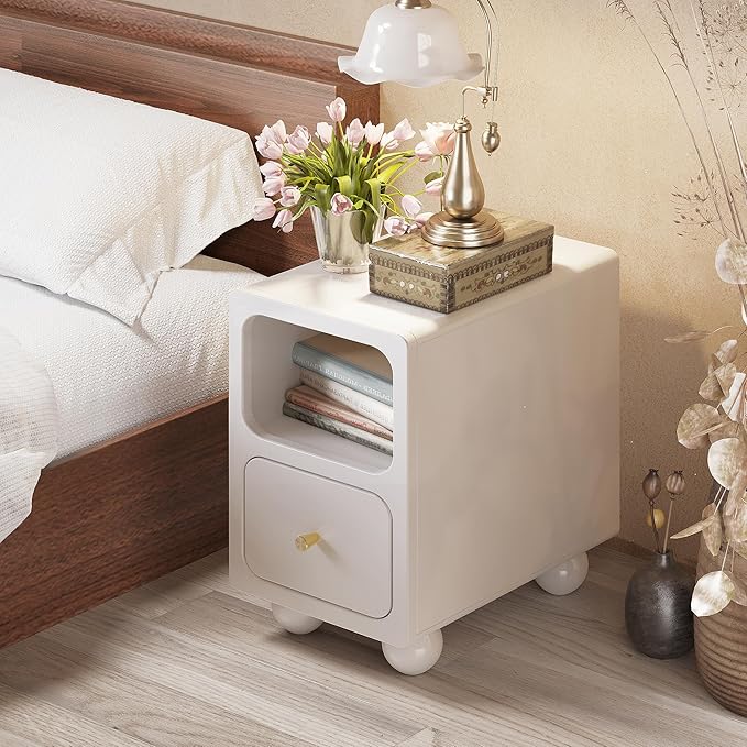Solid Wood Nightstand, Narrow Night Stand - Image 8