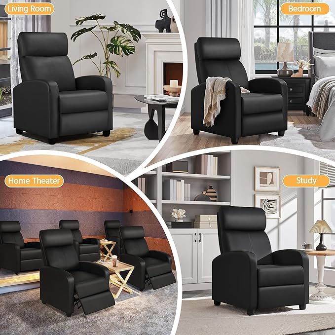 Yaheetech Recliner Chair PU Leather Recliner Sofa Home Theater Seating - Image 7