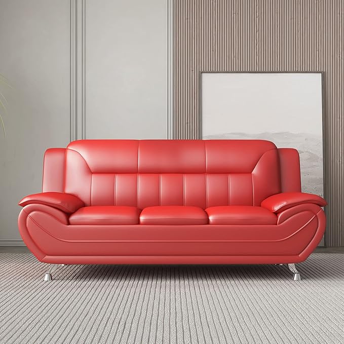 Container Furniture Direct Michael Modern Faux Leather Upholstered Stainless - Image 12