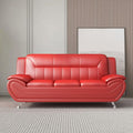Container Furniture Direct Michael Modern Faux Leather Upholstered Stainless by ContainerDirect