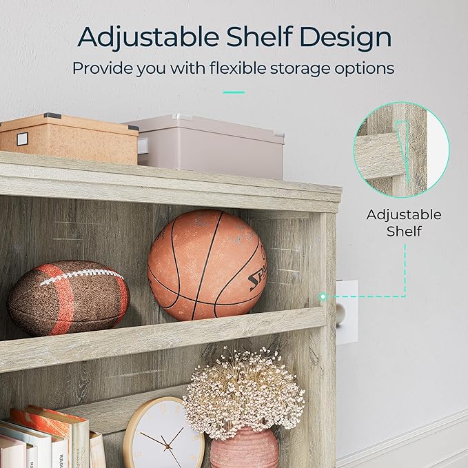 LINSY HOME 5-Shelf Bookcase, Bookshelves Floor Standing Display Storage Shelves - Image 6