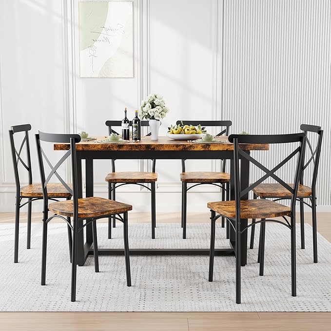 Ball & Cast 7 Pieces Dining Table Set, Kitchen Table and Chairs - Image 3