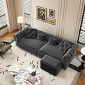 KEIKI 89" W 3-in-1 Pull-Out Convertible Chesterfield Sofa Bed, King Size Velvet by Unknown
