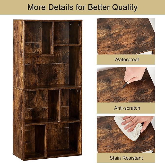 VECELO 42 Inch High Bookcase, 4-Tier Modern Storage Cabinet - Image 5