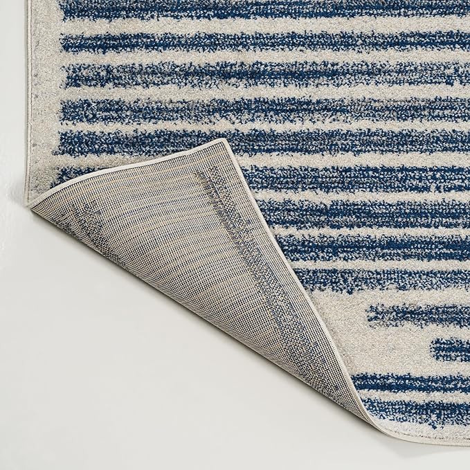 JONATHAN Y Khalil Modern Berber Stripe Cream/Navy Indoor Area Rug, Contemporary - Image 9