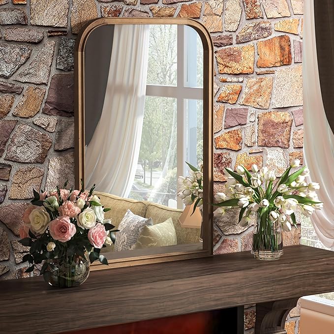 24"x36" Solid Wood Bathroom Mirror Tempered Glass - Image 3