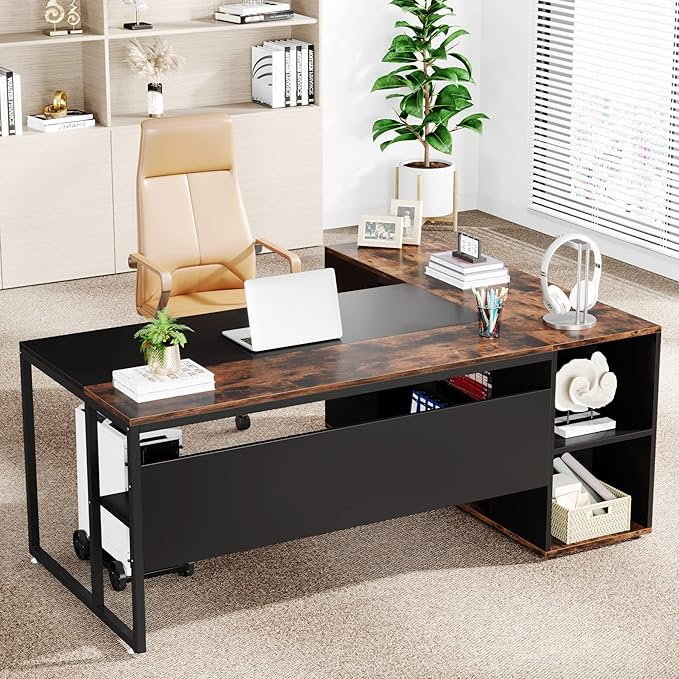 Tribesigns 71 inch Executive Desk, L Shaped Desk - Image 5
