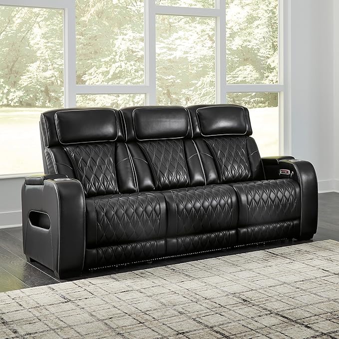 Signature Design by Ashley Boyington Contemporary Leather Match Power Reclining - Image 2