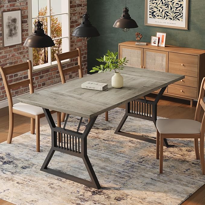 GarveeHome 70.8 Inch Dining Table 4-6 Person, Kitchen Table - Image 3
