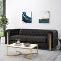 Merax Comfy 3-seat Sofa with Tufted Back and Arm and Gold Iron Legs, Modern by Merax