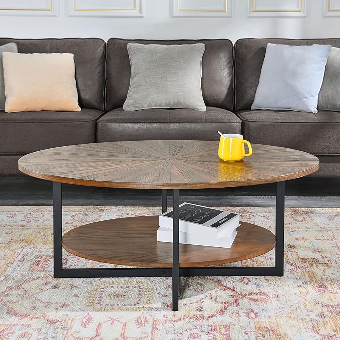 Solid Wood Oval Coffee Table - Image 8