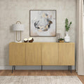 NTC Veil Modern Sideboard with 4 Doors, Buffet Cabinet with Vertical Groove by NTC